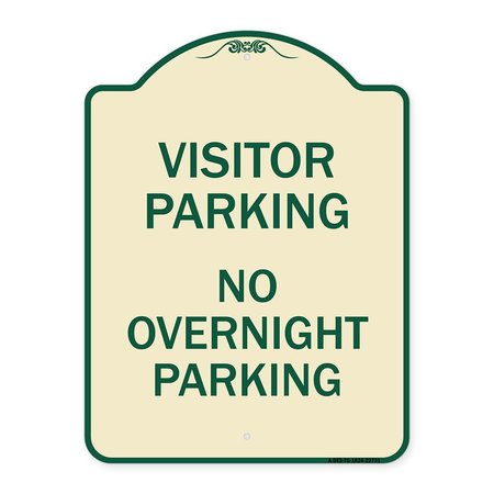 SIGNMISSION Visitor Parking No Overnight Parking Heavy-Gauge Aluminum Sign, 24" x 18", TG-1824-22731 A-DES-TG-1824-22731